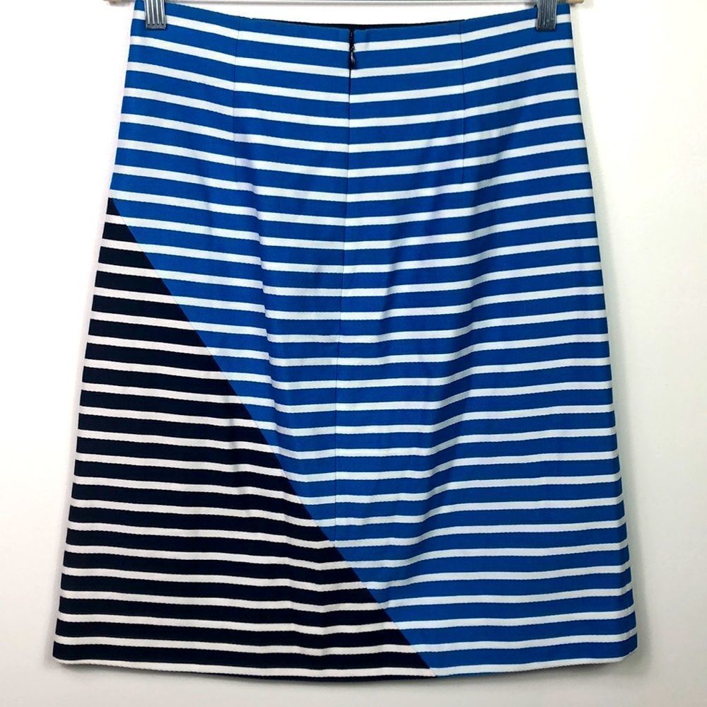 J. Crew Diagonal Striped Color Block A Line Skirt - image 3